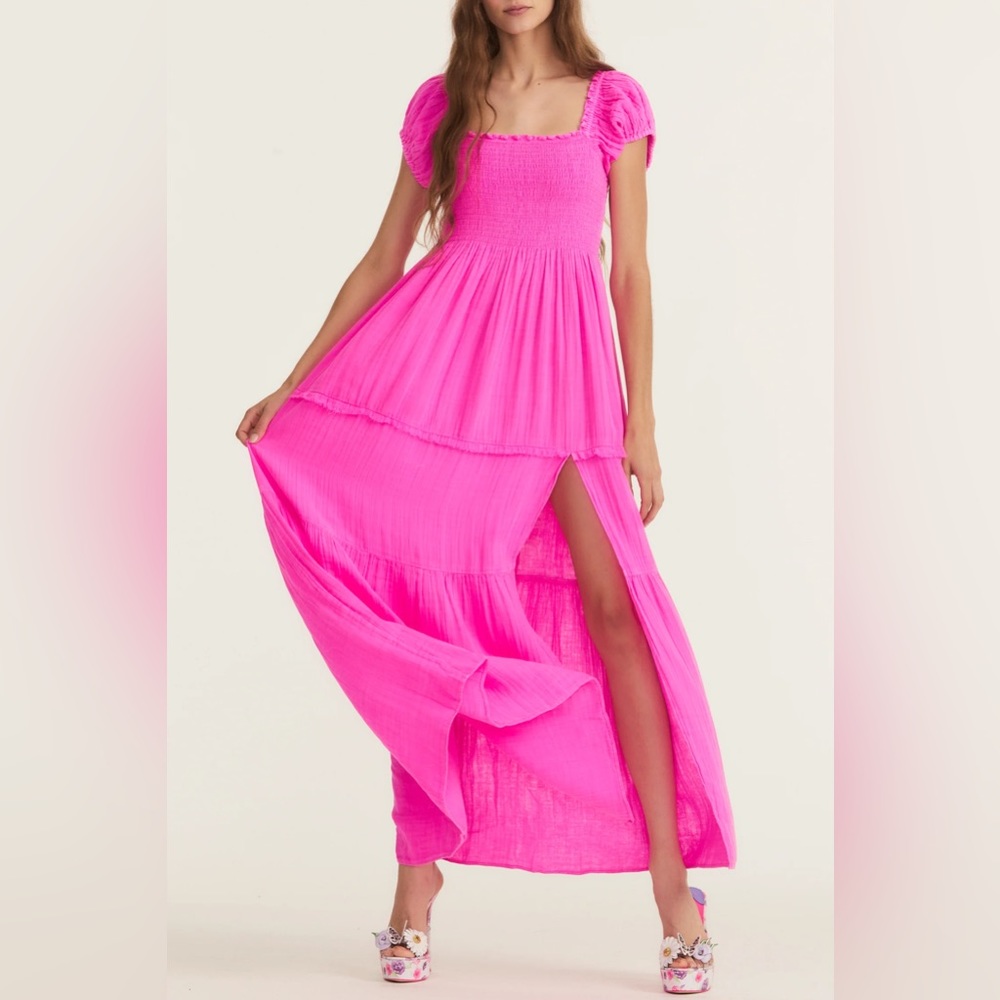 LoveShackFancy 🎀 Pink Smocked Maxi Dress